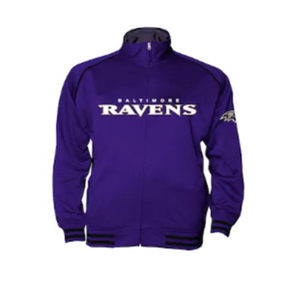 Majestic Baltimore Ravens Track Jacket Full Zip Big & Tall MT Purple